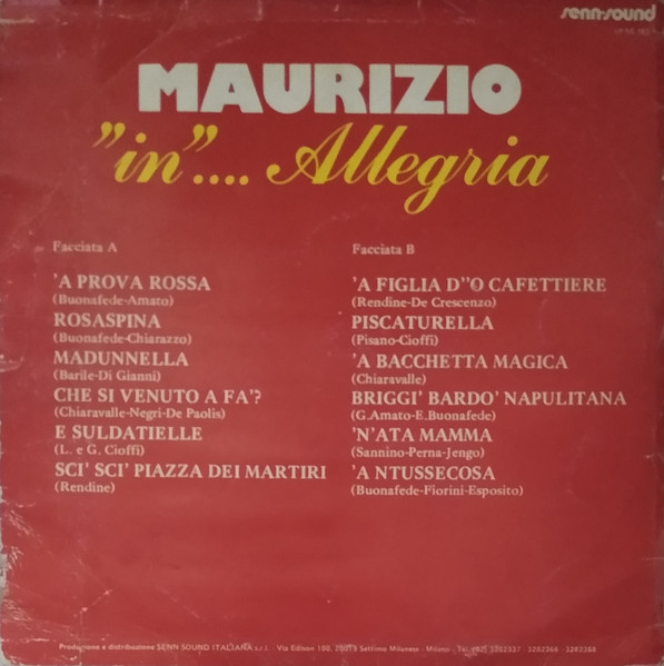Maurizio - Maurizio | Senn Sound Italiana S.r.l. (LP SS 183) - 2