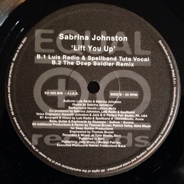 Sabrina Johnston - Lift You Up | Equal Records (EU 025 BIS) - 3