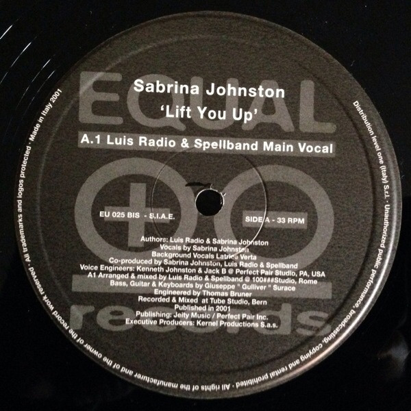 Sabrina Johnston - Lift You Up | Equal Records (EU 025 BIS) - 2