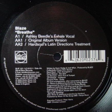Blaze - Breathe | Slip 'n' Slide (SLIP 137) - 3 Blaze - Breathe | Slip 'n' Slide (SLIP 137) - 3