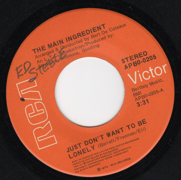The Main Ingredient - Just Don't Want To Be Lonely | RCA Victor (APB0-0205) - 2 The Main Ingredient - Just Don't Want To Be Lonely | RCA Victor (APB0-0205) - 2