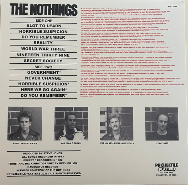 The Nothings - Alot To Learn & More [Vinyl] | Projectile Platters (PP-18) - 2