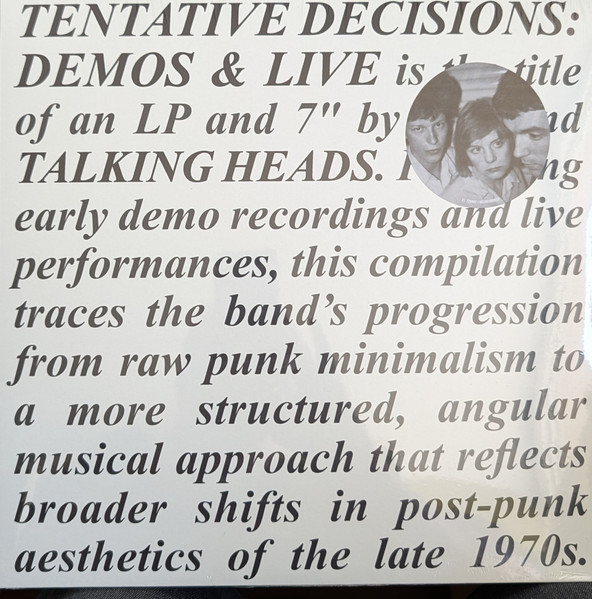 Talking Heads - Tentative Decisions: Demos & Live | Rhino Records (R1 728487) - main Talking Heads - Tentative Decisions: Demos & Live | Rhino Records (R1 728487) - main
