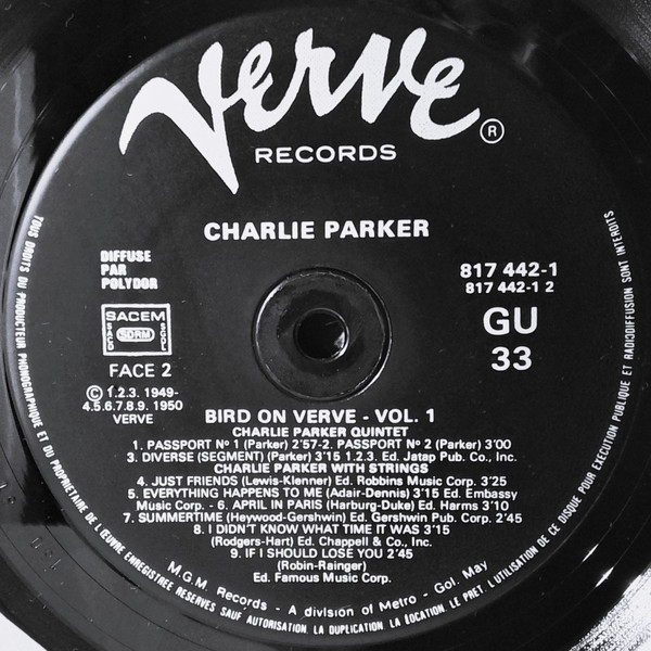 Charlie Parker - Bird On Verve - Volume 1 | Verve Records (817 442-1) - 4