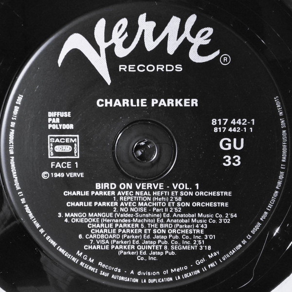 Charlie Parker - Bird On Verve - Volume 1 | Verve Records (817 442-1) - 3