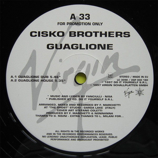 Cisko Brothers - Guaglione | Virgin (VGP 000180) - 3