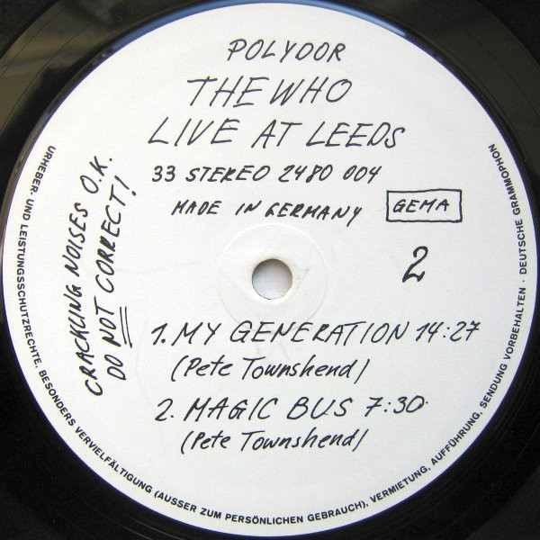 The Who - Live At Leeds | Polydor (2480 004) - 4 The Who - Live At Leeds | Polydor (2480 004) - 4