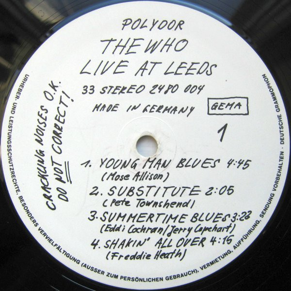 The Who - Live At Leeds | Polydor (2480 004) - 3 The Who - Live At Leeds | Polydor (2480 004) - 3
