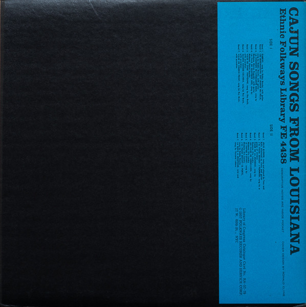 Various - Cajun Songs From Louisiana [Vinyl] | Folkways Records (FE 4438) - 2