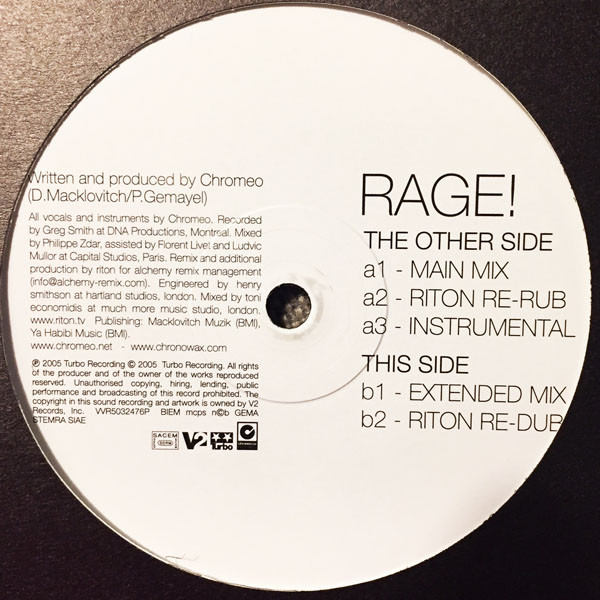 Chromeo - Rage! | V2 (VVR5032476P)