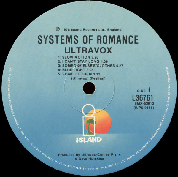 Ultravox - Systems Of Romance | Island Records (L36761) - 2