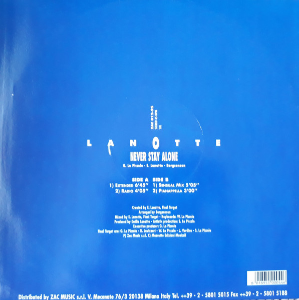 Emilio Lanotte - Never Stay Alone | ZAC Records (ZAC 012-95) - 2