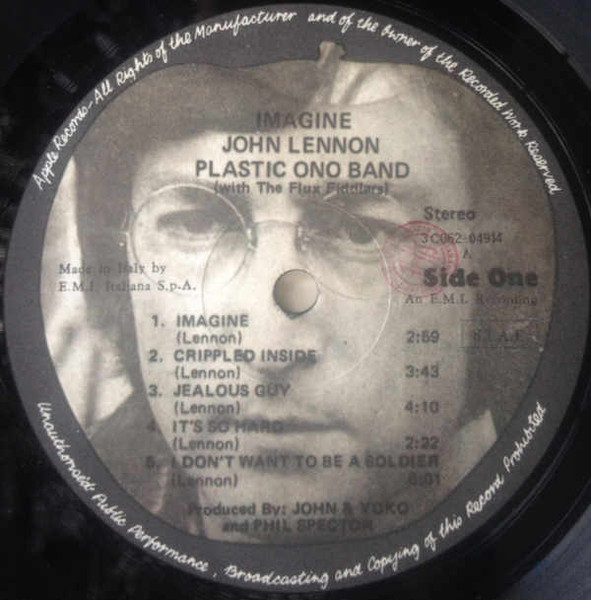 John Lennon / The Plastic Ono Band With The Flux Fiddlers - Imagine | Apple Records (3 C062-04914) - 3