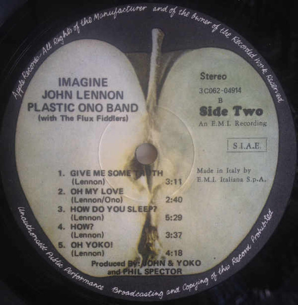 John Lennon / The Plastic Ono Band With The Flux Fiddlers - Imagine | Apple Records (3 C062-04914) - 4