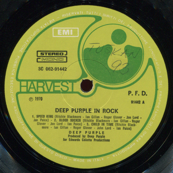 Deep Purple - In Rock | Harvest (3C 062-91 442) - 3