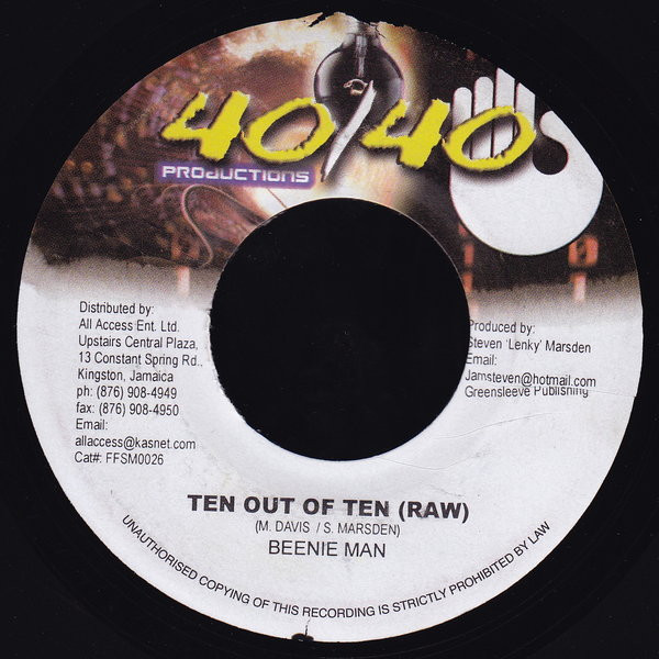 Beenie Man - Ten Out Of Ten | 40/40 Productions (FFSM0026) - 2 Beenie Man - Ten Out Of Ten | 40/40 Productions (FFSM0026) - 2