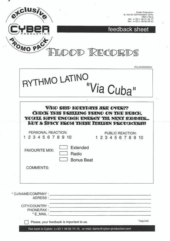 Rythmo Latino - Via Cuba | Flood'n France (FLOOD 001) Rythmo Latino - Via Cuba | Flood'n France (FLOOD 001)