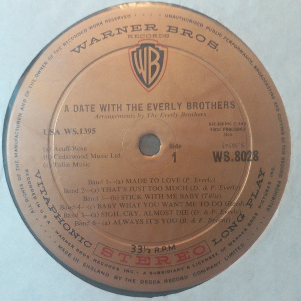 Everly Brothers - A Date With The Everly Brothers | Warner Bros. Records (WS 8028) - 4