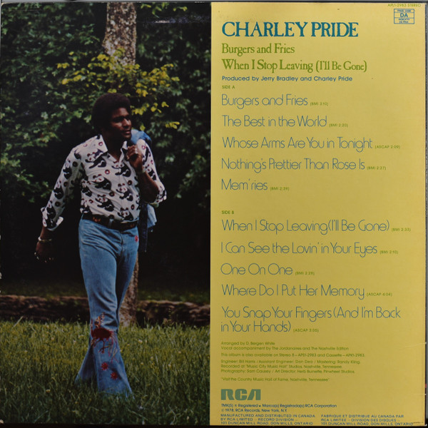 Charley Pride - Burgers And Fries / When I Stop Leaving (I'll Be Gone) | RCA Victor (APL1-2983) - 2