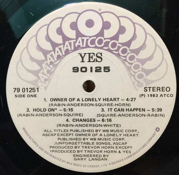 Yes - 90125 | ATCO Records (79 01251) - 3