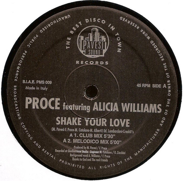 Proce - Shake Your Love | Pavesi Sound Records (PMS 009) - 2 Proce - Shake Your Love | Pavesi Sound Records (PMS 009) - 2
