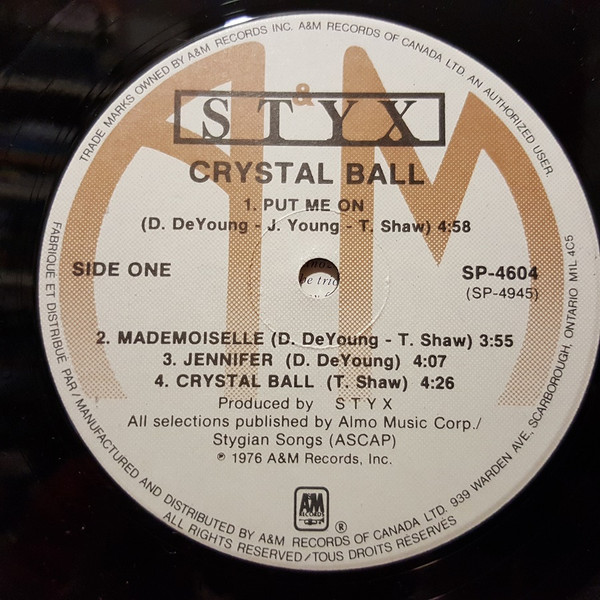 Styx - Crystal Ball | A&M Records (SP-4604) - 3 Styx - Crystal Ball | A&M Records (SP-4604) - 3