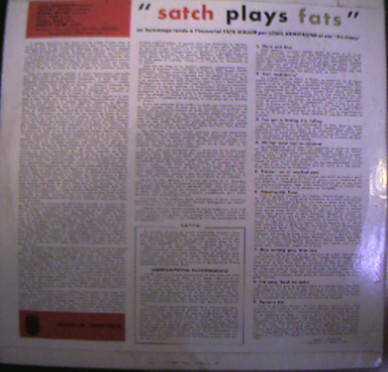 Louis Armstrong And His All-Stars - Satch Plays Fats | Philips (B 07.085 L) - 2