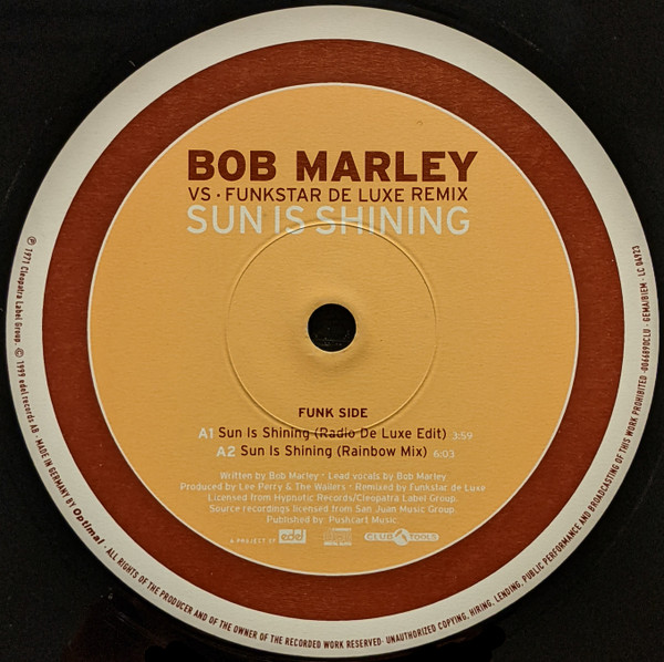 Bob Marley Vs. Funkstar De Luxe - Sun Is Shining | Club Tools (0066890CLU) - 3 Bob Marley Vs. Funkstar De Luxe - Sun Is Shining | Club Tools (0066890CLU) - 3