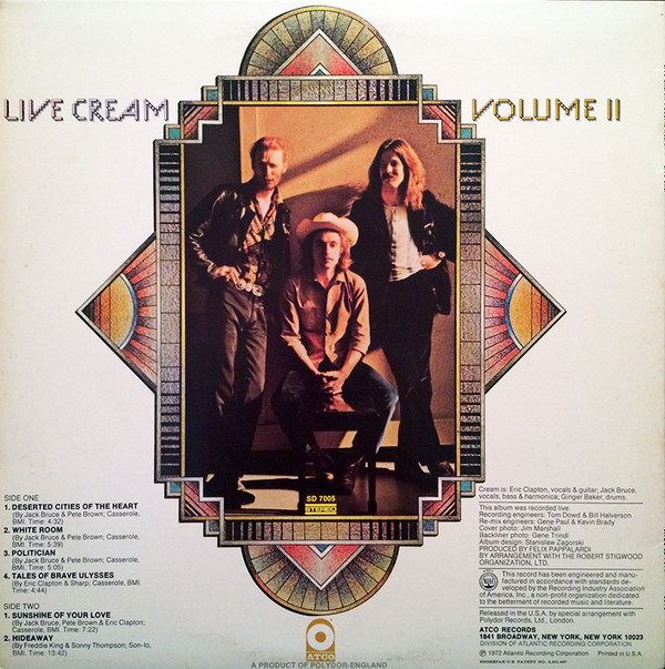 Cream - Live Cream Volume II | Atco Records (SD 7005) - main