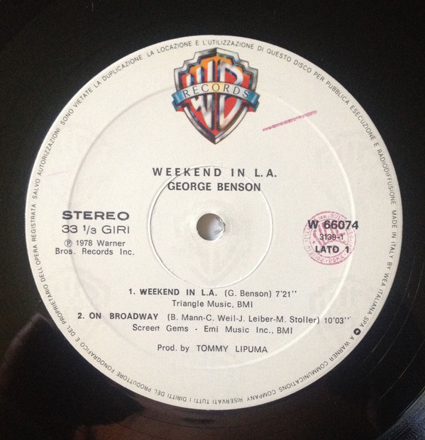 George Benson - Weekend In L.A. | Warner Bros. Records (W 66074) - 3