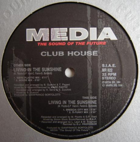 Club House - Living In The Sunshine | Media Records (MR 622) - main Club House - Living In The Sunshine | Media Records (MR 622) - main