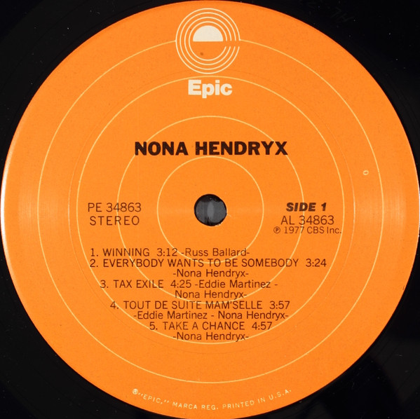 Nona Hendryx - Nona Hendryx | Epic (PE 34863)