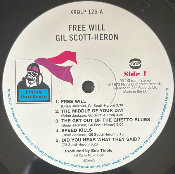 Gil Scott-Heron - Free Will | BGP Records (XXQLP 126) - 3 Gil Scott-Heron - Free Will | BGP Records (XXQLP 126) - 3