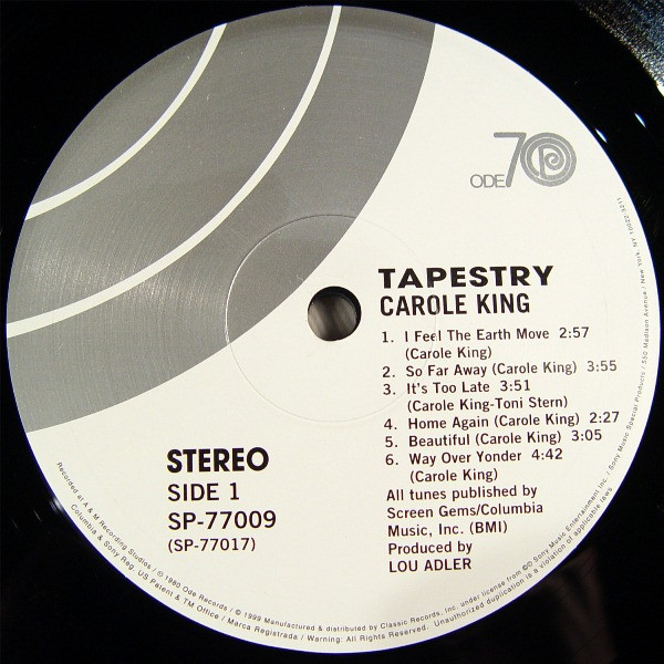 Carole King - Tapestry | Ode Records (SP-77009) - 2