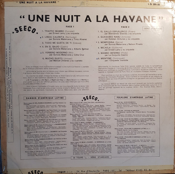 Various - Une Nuit A La Havane | Seeco (LD 291-30) - 2