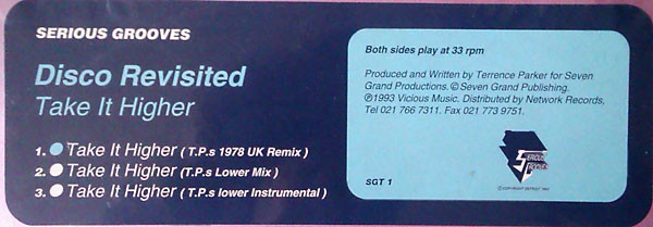 Disco Revisited - Take It Higher | Serious Grooves (SGT 1)