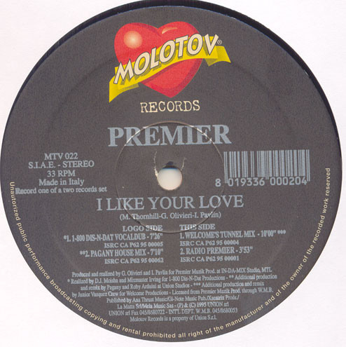Premier - I Like Your Love | Molotov Records (MTV 022) Premier - I Like Your Love | Molotov Records (MTV 022)