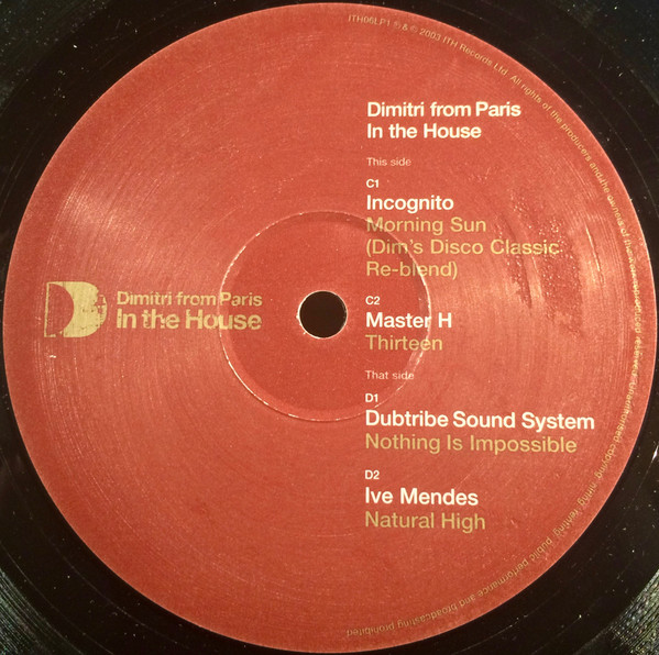 Dimitri From Paris - In The House (Part 1) | ITH Records (ITH06LP1) - 4