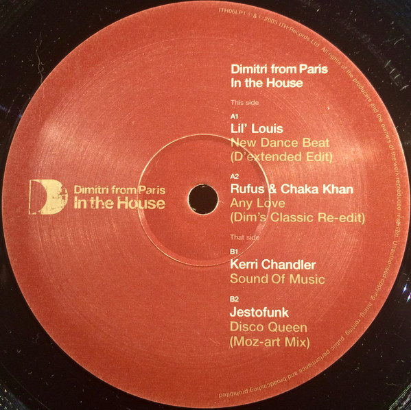 Dimitri From Paris - In The House (Part 1) | ITH Records (ITH06LP1) - 2