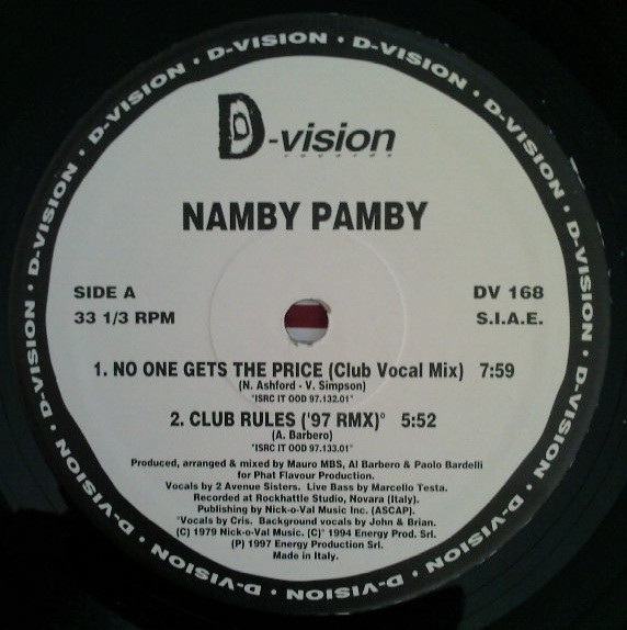 Namby Pamby - No One Gets The Price | D:vision Records (DV 168) - 4 Namby Pamby - No One Gets The Price | D:vision Records (DV 168) - 4
