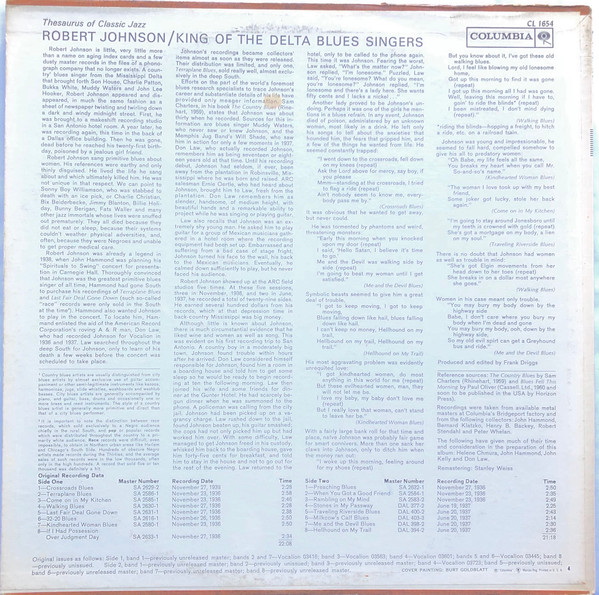 Robert Johnson - King Of The Delta Blues Singers | Columbia (CL 1654) - 2