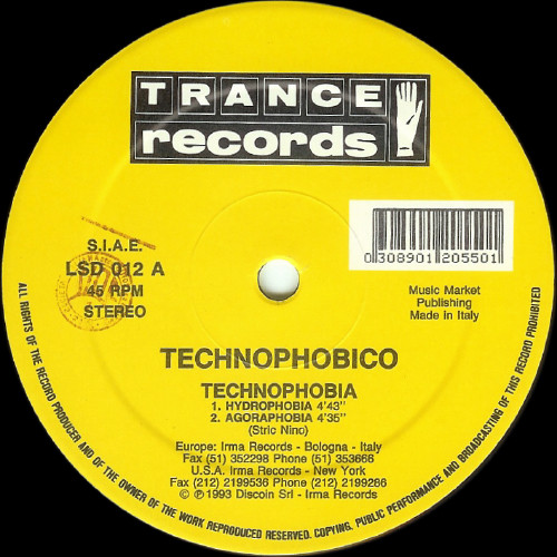 Technophobico - Technophobia | Trance Records (LSD 012)
