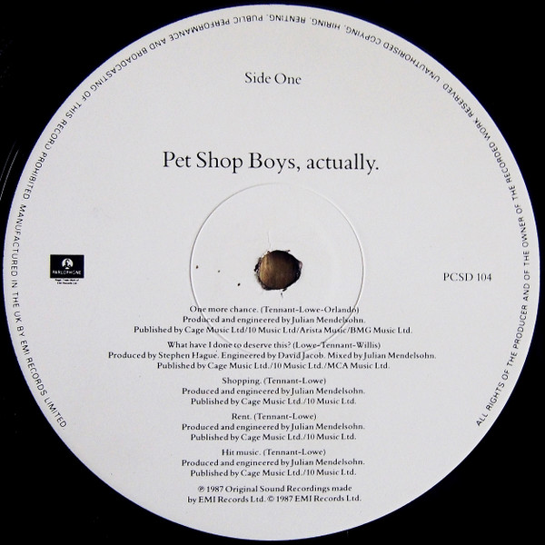 Pet Shop Boys - Actually | Parlophone (PCSD 104) - 3 Pet Shop Boys - Actually | Parlophone (PCSD 104) - 3