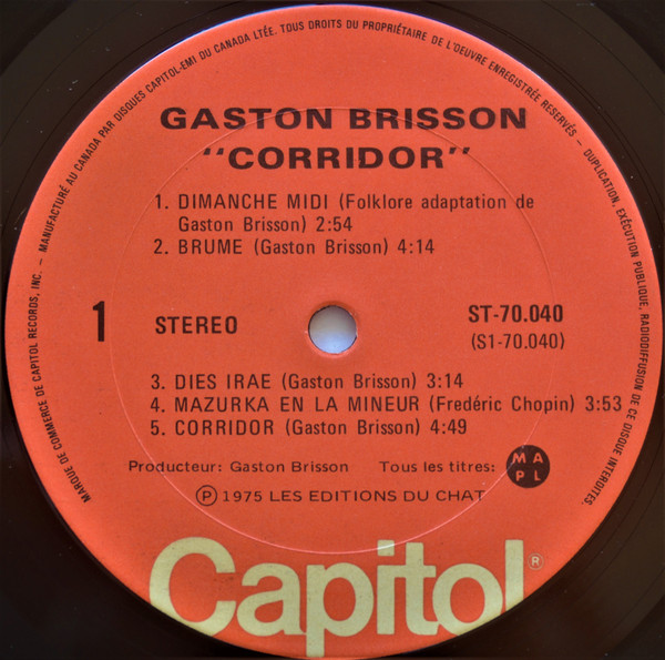 Gaston Brisson - Corridor | Capitol Records (ST-70.040) - 3
