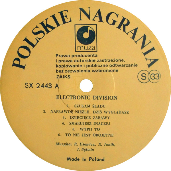 Electronic Division - Electronic Division | Polskie Nagrania Muza (SX 2443) - 3
