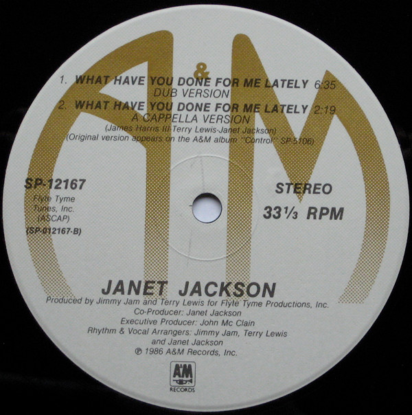 Janet Jackson - What Have You Done For Me Lately | A&M Records (SP-12167) - 4