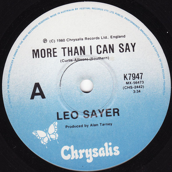 Leo Sayer - More Than I Can Say | Chrysalis (K-7947)