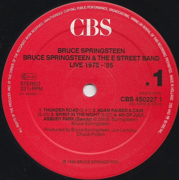 Bruce Springsteen & The E-Street Band - Live/1975-85 | CBS (CBS 450227 1) - 4