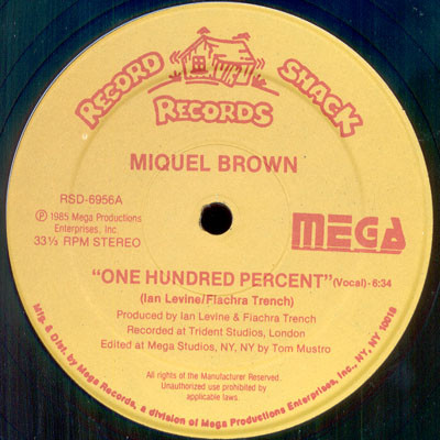 Miquel Brown - One Hundred Percent | Record Shack Records (RSD-6956) - main