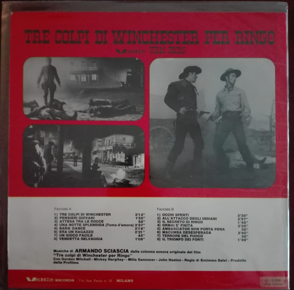 Armando Sciascia - Tre Colpi Di Winchester Per Ringo | Vedette Records (STEREO VRMS 315) - 2